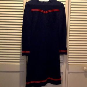 Vintage- WOOL red navy blue